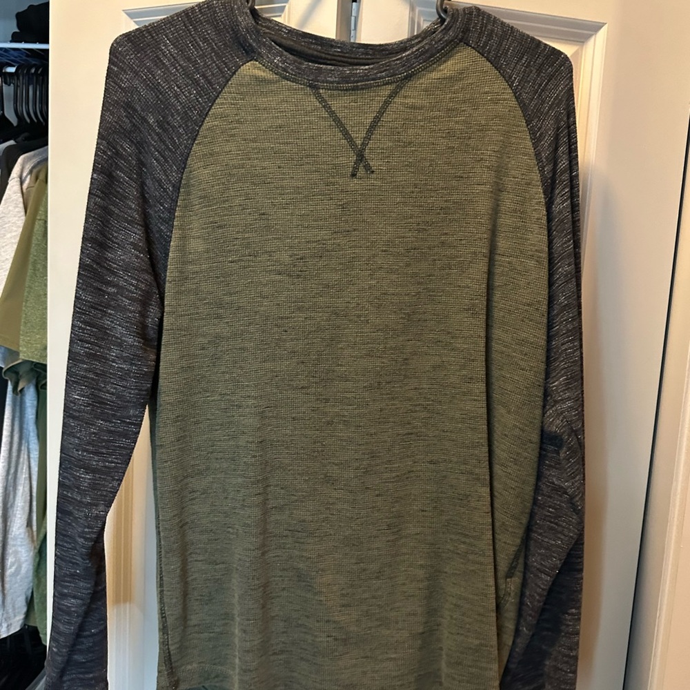 Champs Green and Gray Long Sleeve Tee